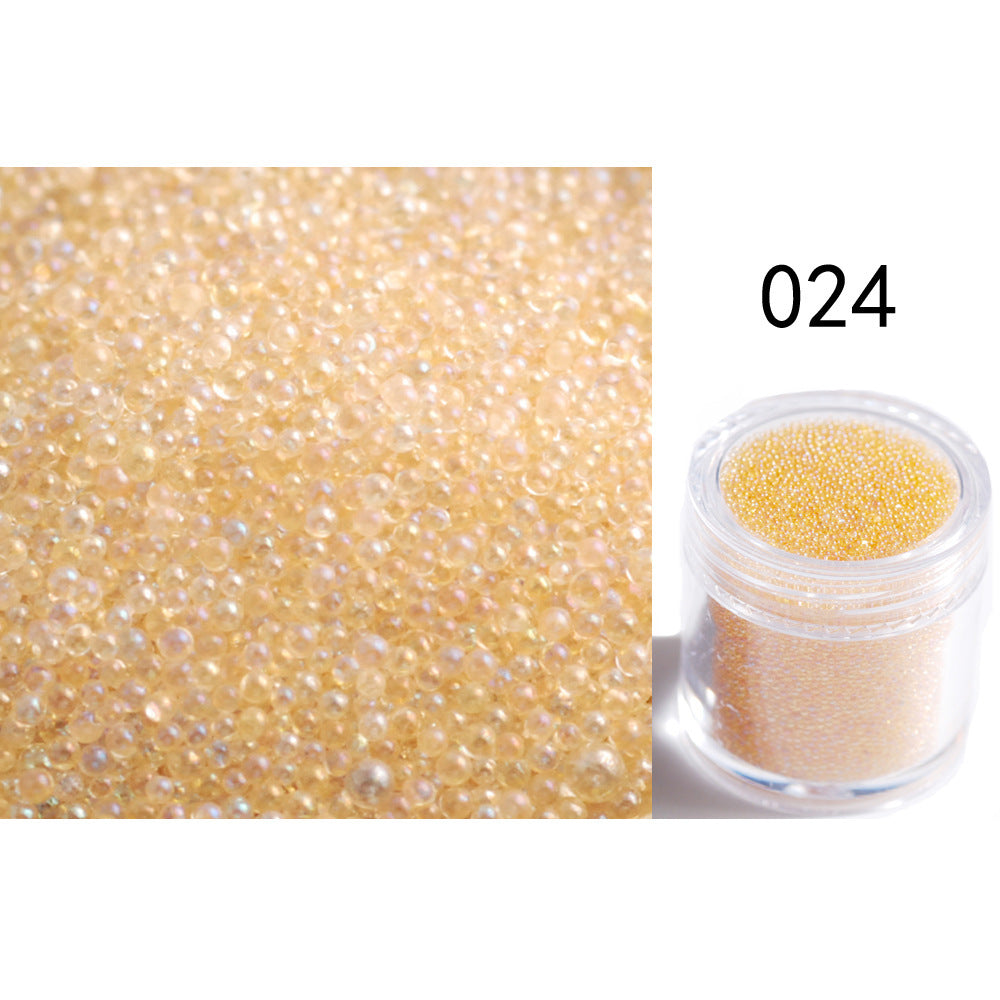 Transparent Symphony Colorful Bubble Beads Microbead Glass Non-porous Small Round Beads Nail Art