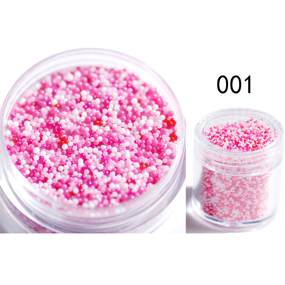 Transparent Symphony Colorful Bubble Beads Microbead Glass Non-porous Small Round Beads Nail Art