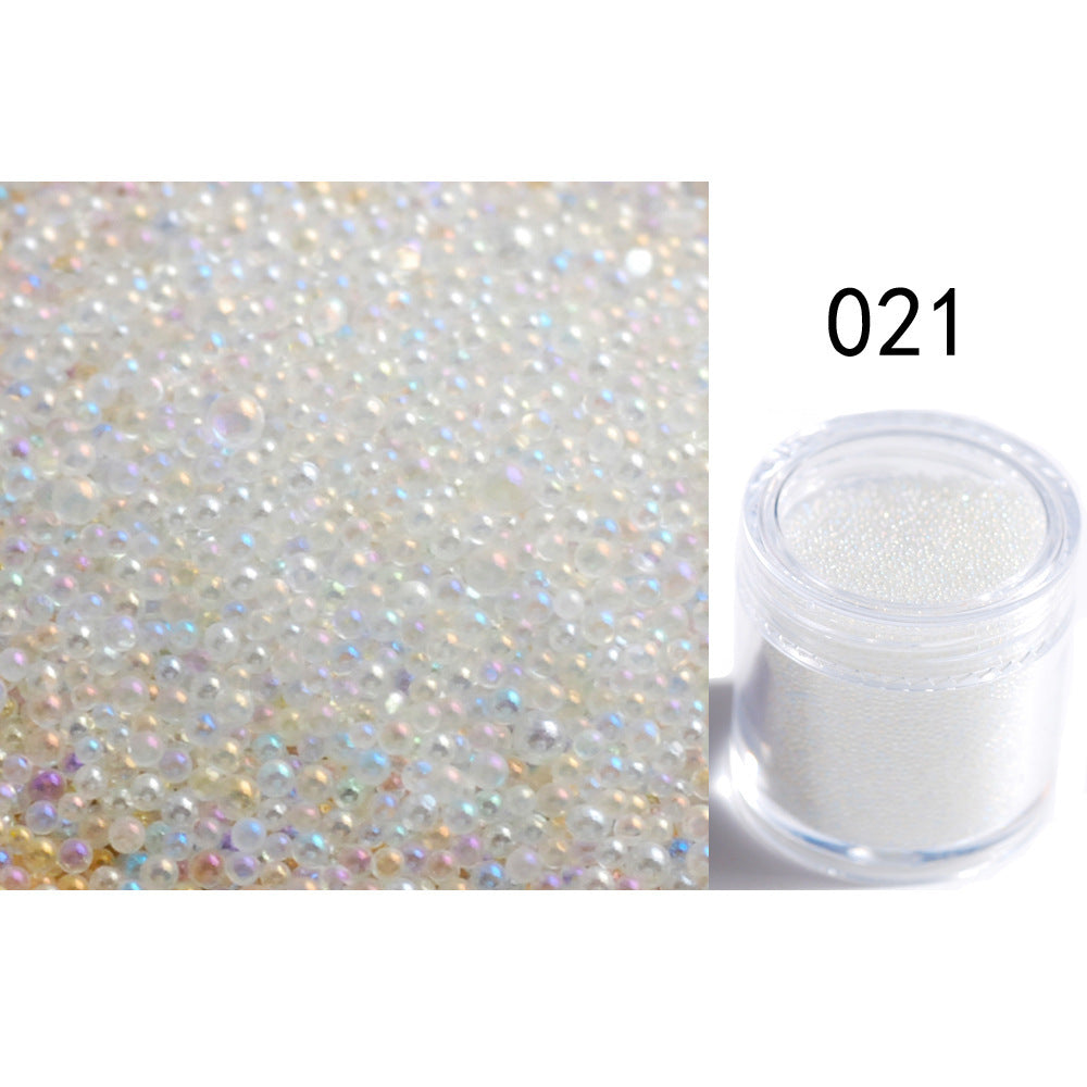 Transparent Symphony Colorful Bubble Beads Microbead Glass Non-porous Small Round Beads Nail Art
