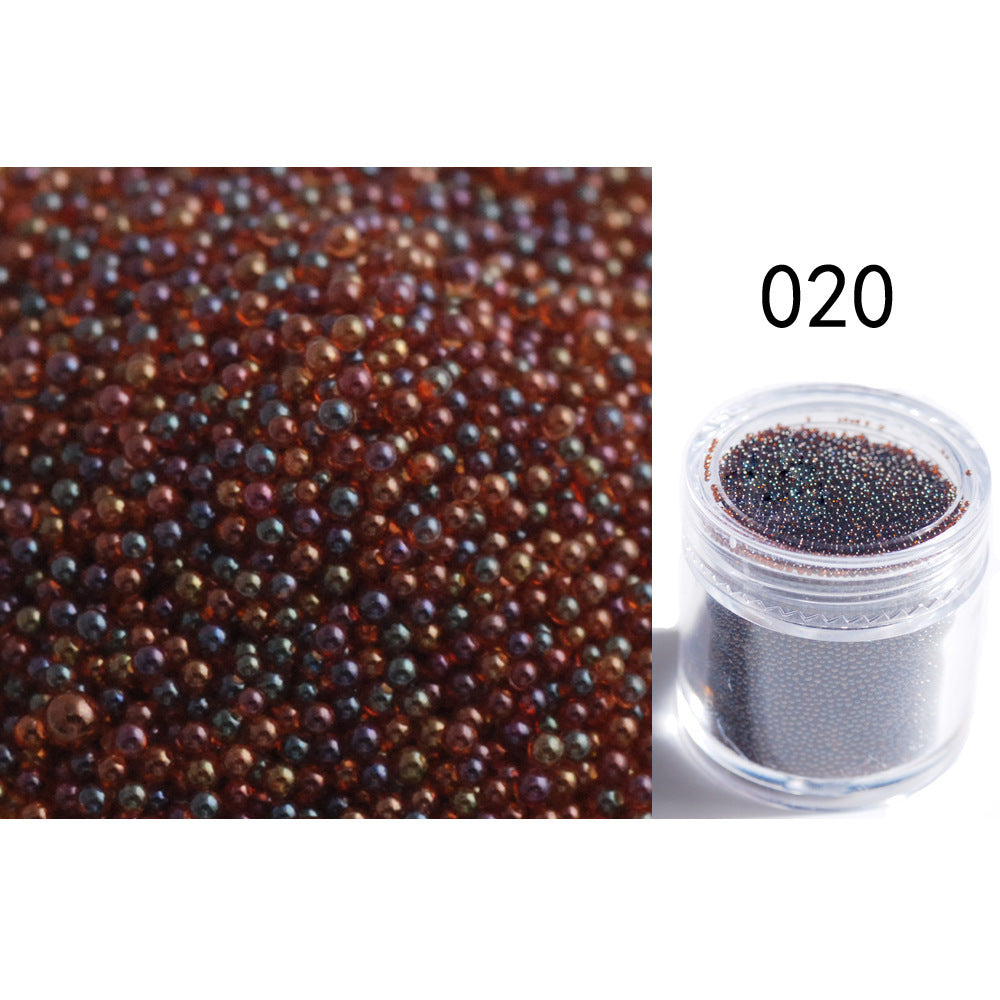 Transparent Symphony Colorful Bubble Beads Microbead Glass Non-porous Small Round Beads Nail Art