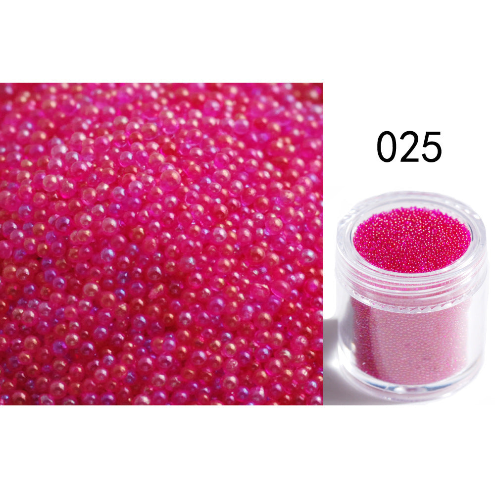 Transparent Symphony Colorful Bubble Beads Microbead Glass Non-porous Small Round Beads Nail Art