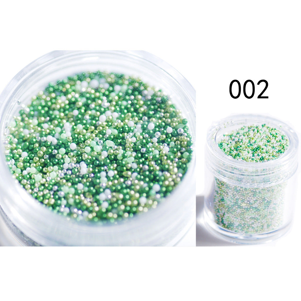 Transparent Symphony Colorful Bubble Beads Microbead Glass Non-porous Small Round Beads Nail Art