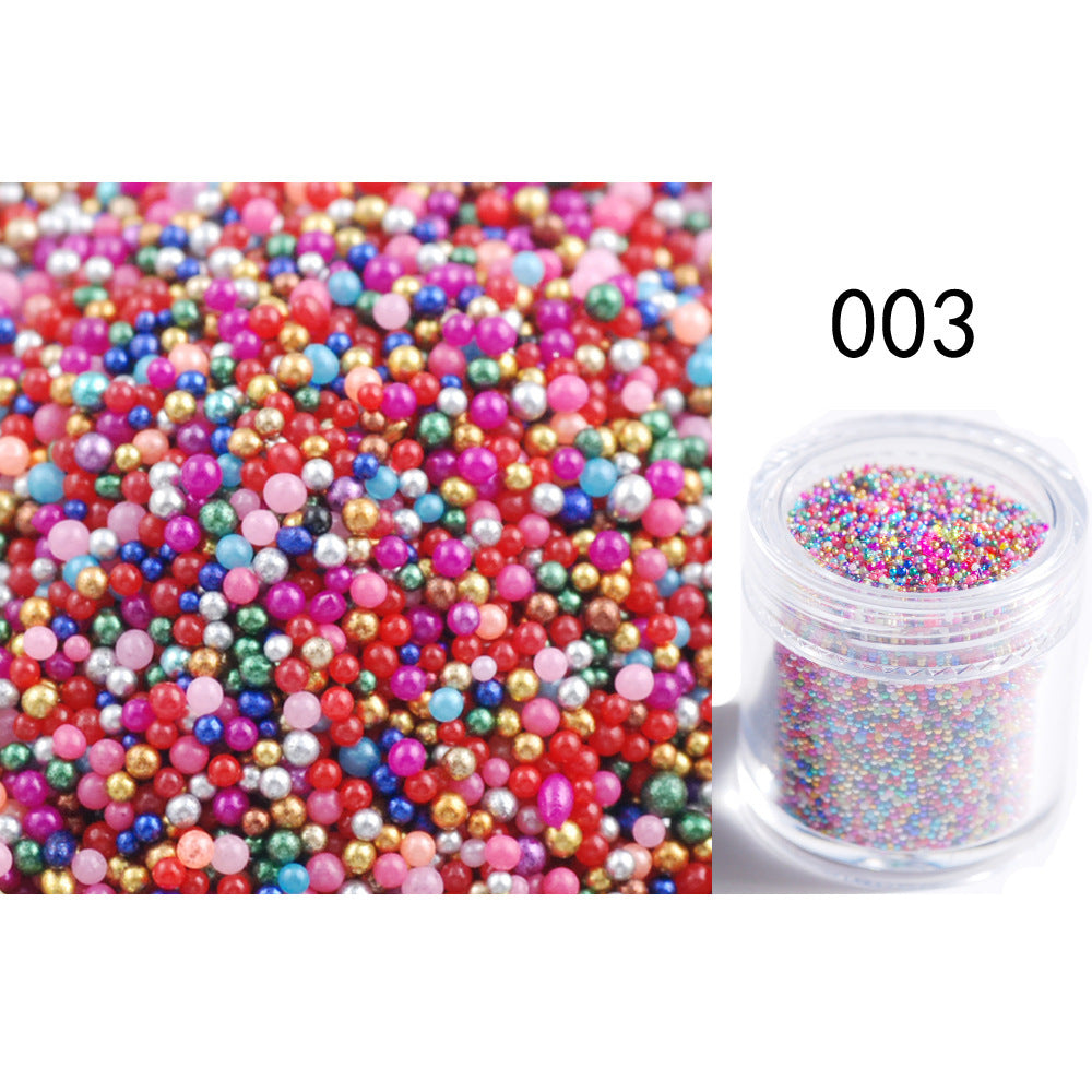 Transparent Symphony Colorful Bubble Beads Microbead Glass Non-porous Small Round Beads Nail Art