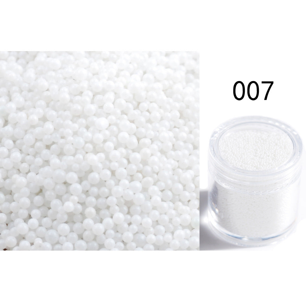 Transparent Symphony Colorful Bubble Beads Microbead Glass Non-porous Small Round Beads Nail Art