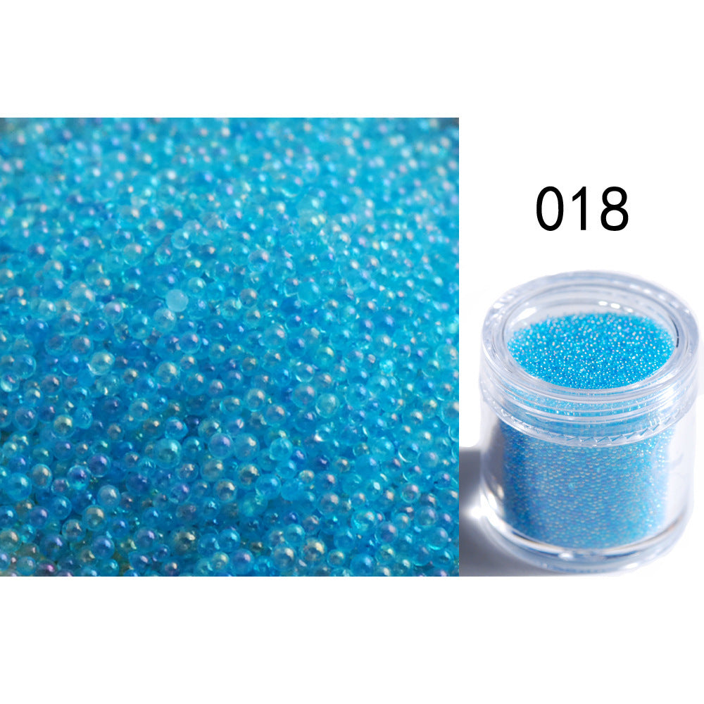 Transparent Symphony Colorful Bubble Beads Microbead Glass Non-porous Small Round Beads Nail Art