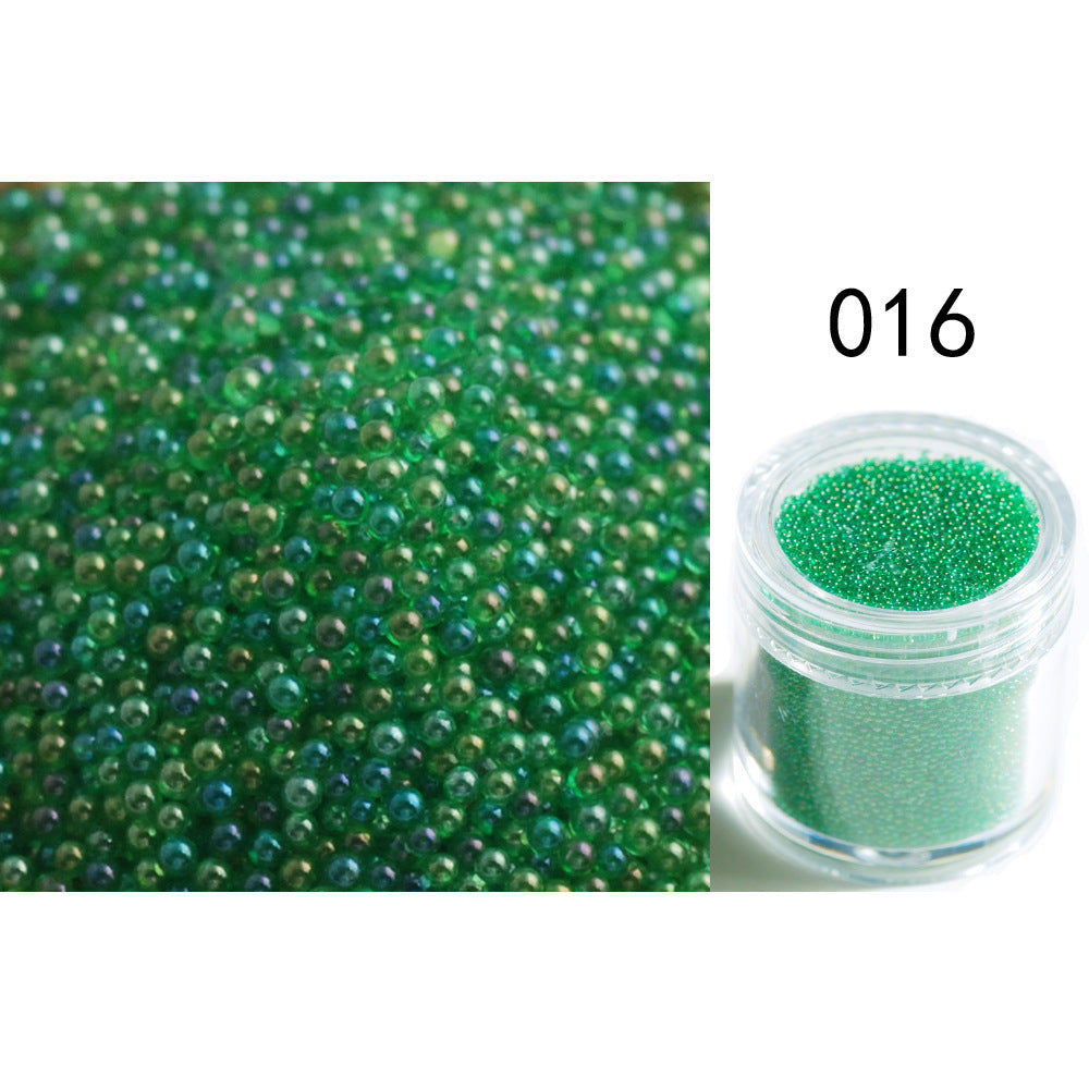 Transparent Symphony Colorful Bubble Beads Microbead Glass Non-porous Small Round Beads Nail Art