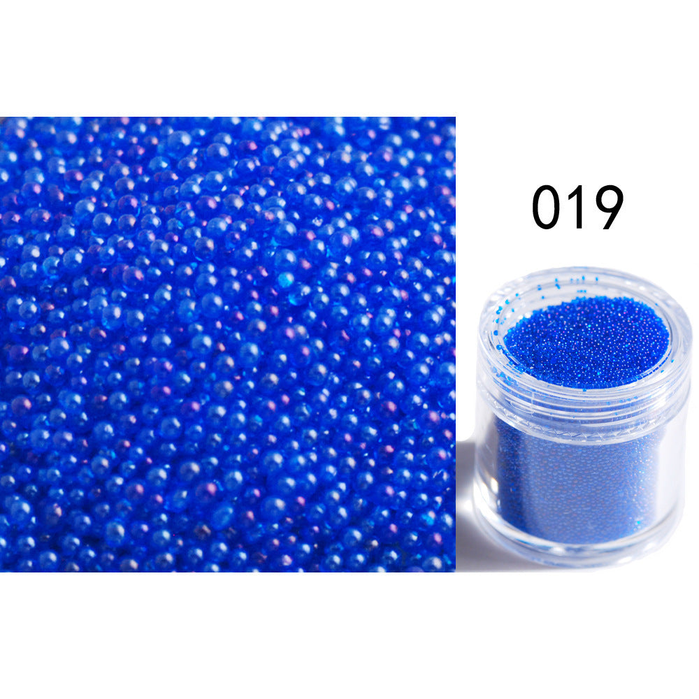 Transparent Symphony Colorful Bubble Beads Microbead Glass Non-porous Small Round Beads Nail Art
