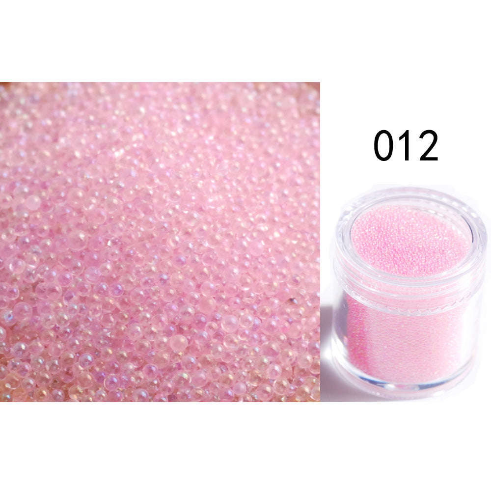 Transparent Symphony Colorful Bubble Beads Microbead Glass Non-porous Small Round Beads Nail Art