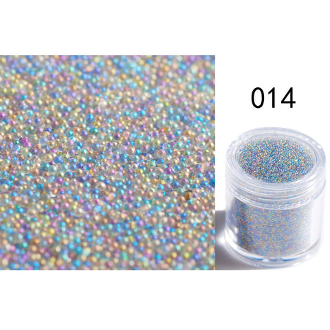 Symphonie Transparente Billes de Bulles Colorées Microbilles de Verre Perles Rondes Non Poreuses Petites Perles Nail Art