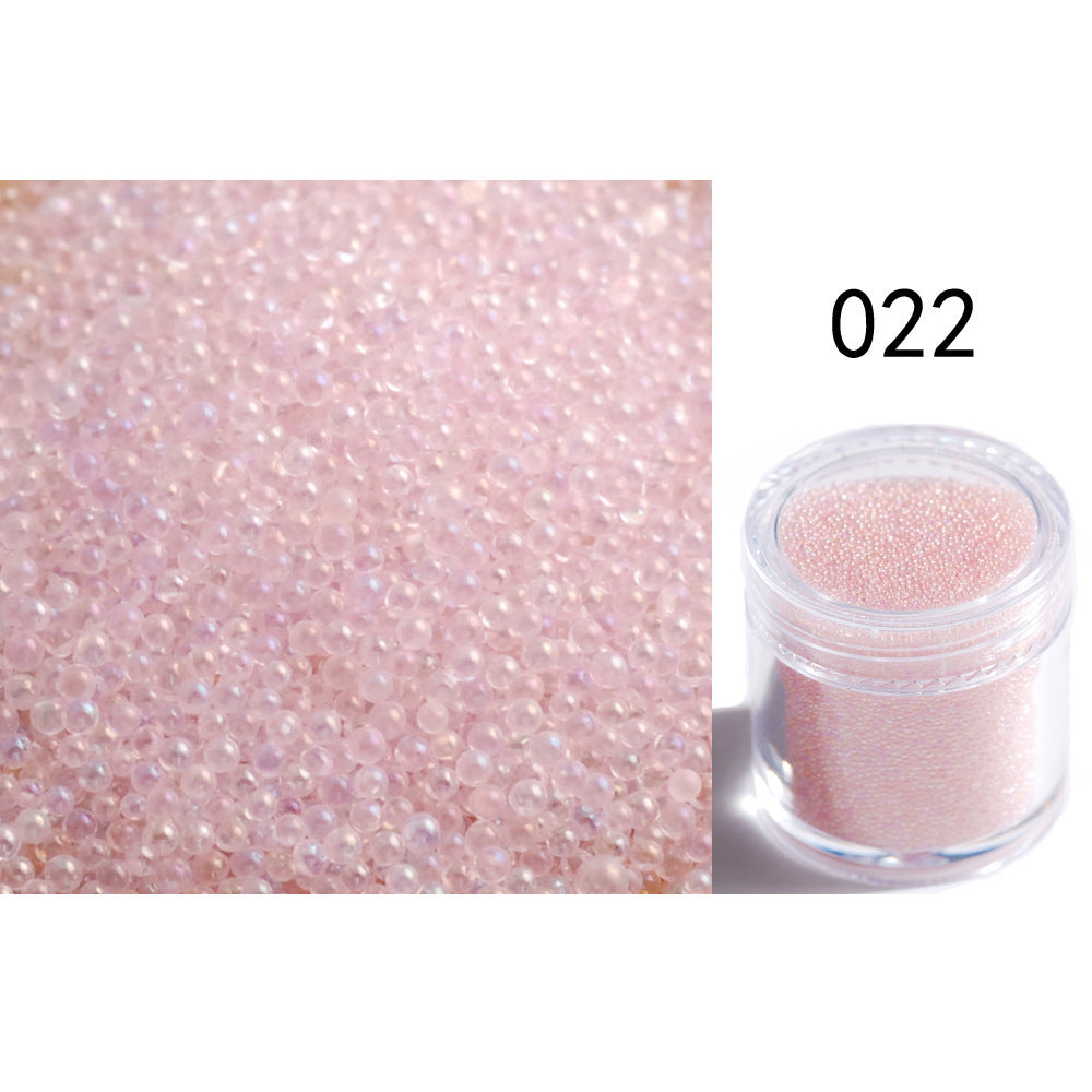 Transparent Symphony Colorful Bubble Beads Microbead Glass Non-porous Small Round Beads Nail Art