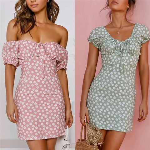 Cute Vestidos Print Ladies bodycon Boho Women Dresses Party - Fashionner