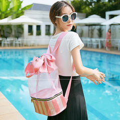 Women Swimming Bag Mesh Handbags Wet Dry Backpack - Fashionner