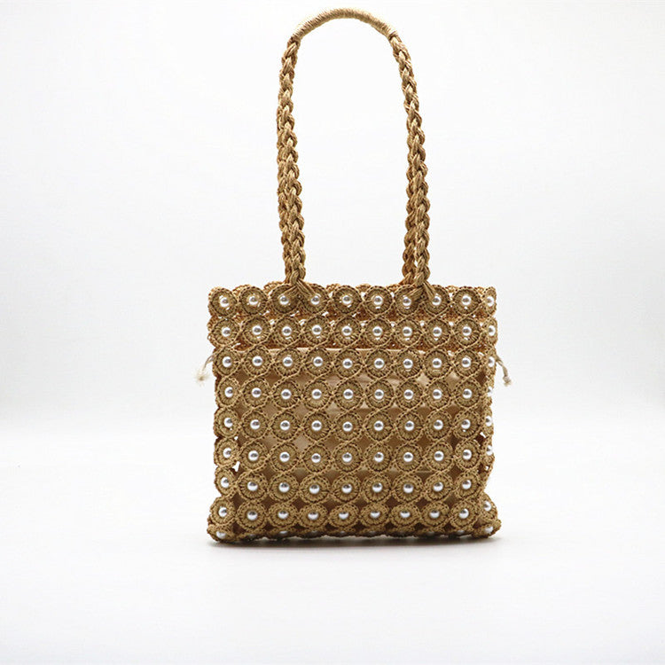 Woven Handbags Pearl Handbag - Fashionner