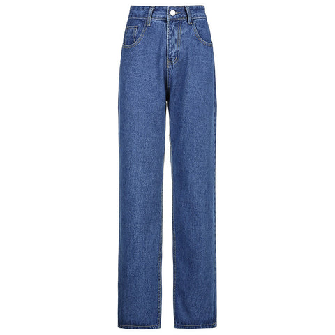 Women's Trousers Back Big Butterfly Print Drape Straight-leg Jeans Women Casual Trousers