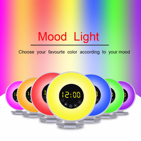 Nouveau Réveil Lumineux Tactile du Fabricant, Réveil Lumineux Multifonctionnel Ambiance Colorée, Réveil Lumineux d'Aide au Sommeil Naturel