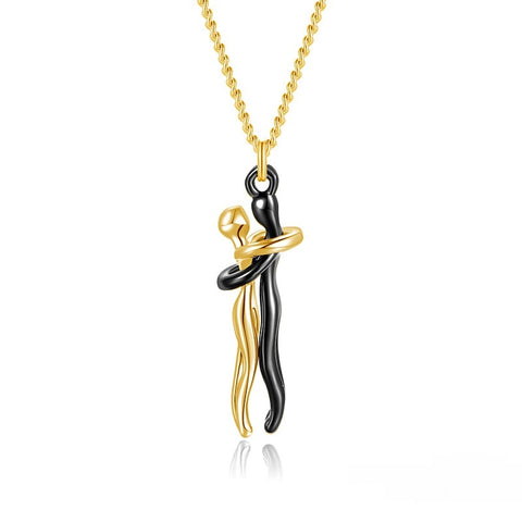 Collier Hot Sale Câlin Affectueux Collier Couple Anniversaire Saint-Valentin Cadeau Mode Punk Style Urbain Pendentif Collier