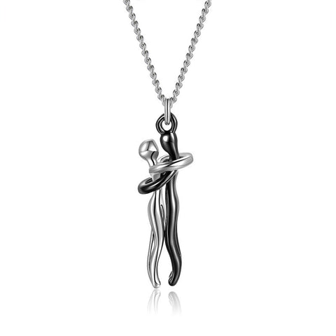 Collier Hot Sale Câlin Affectueux Collier Couple Anniversaire Saint-Valentin Cadeau Mode Punk Style Urbain Pendentif Collier