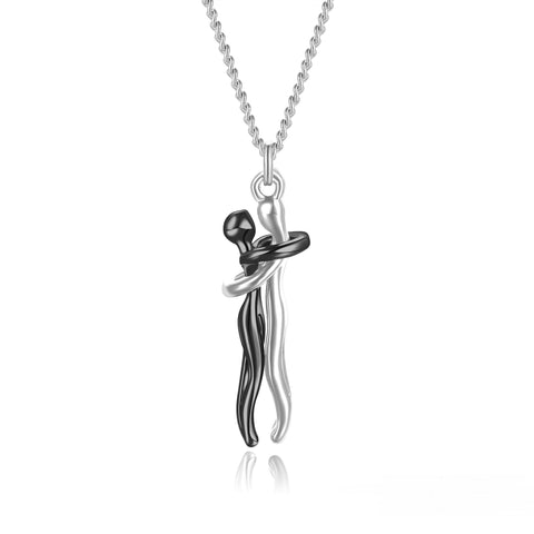 Collier Hot Sale Câlin Affectueux Collier Couple Anniversaire Saint-Valentin Cadeau Mode Punk Style Urbain Pendentif Collier