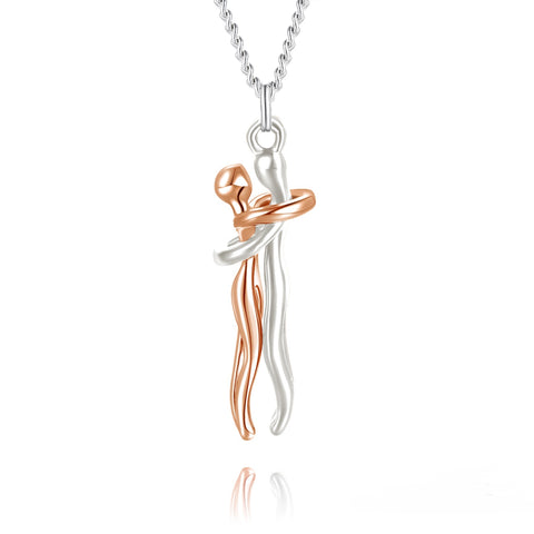 Collier Hot Sale Câlin Affectueux Collier Couple Anniversaire Saint-Valentin Cadeau Mode Punk Style Urbain Pendentif Collier