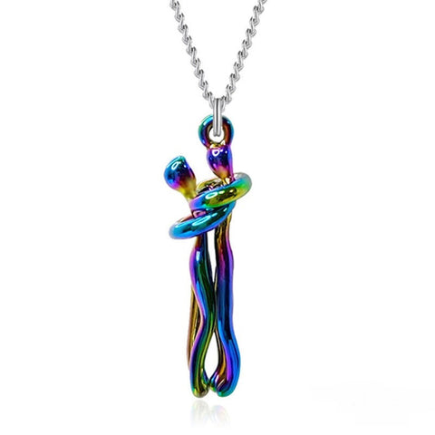 Collier Hot Sale Câlin Affectueux Collier Couple Anniversaire Saint-Valentin Cadeau Mode Punk Style Urbain Pendentif Collier