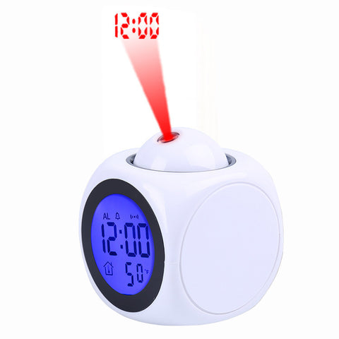 Réveil de projection à LED Horloge vocale Horloge vocale