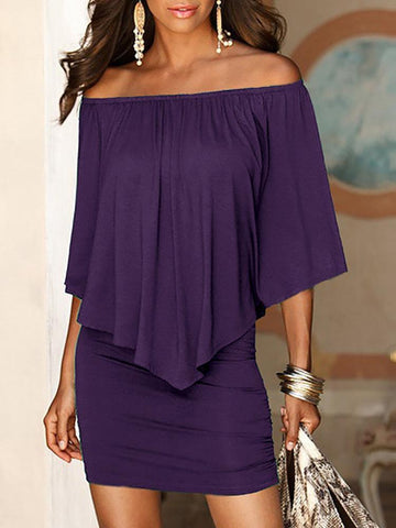 Mini-robes sexy à épaules dénudées Robe décontractée de plage