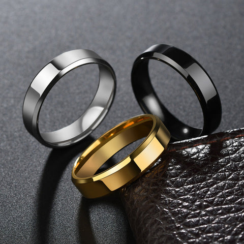 Bague en acier inoxydable pour femmes et hommes, à la mode, de couleur or, anneaux de doigt, bijoux de mariage, cadeau