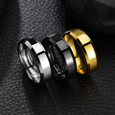 Bague en acier inoxydable pour femmes et hommes, à la mode, de couleur or, anneaux de doigt, bijoux de mariage, cadeau