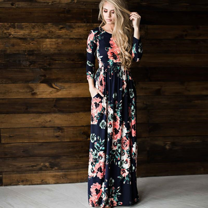 Fashion Dresses Women Printed Party Gown Ladies - Fashionner