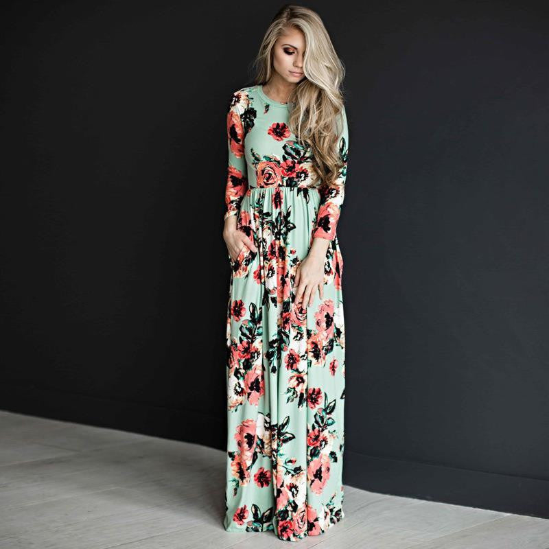Fashion Dresses Women Printed Party Gown Ladies - Fashionner