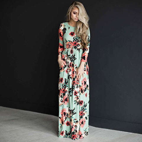 Fashion Dresses Women Printed Party Gown Ladies - Fashionner