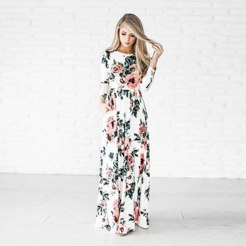 Fashion Dresses Women Printed Party Gown Ladies - Fashionner