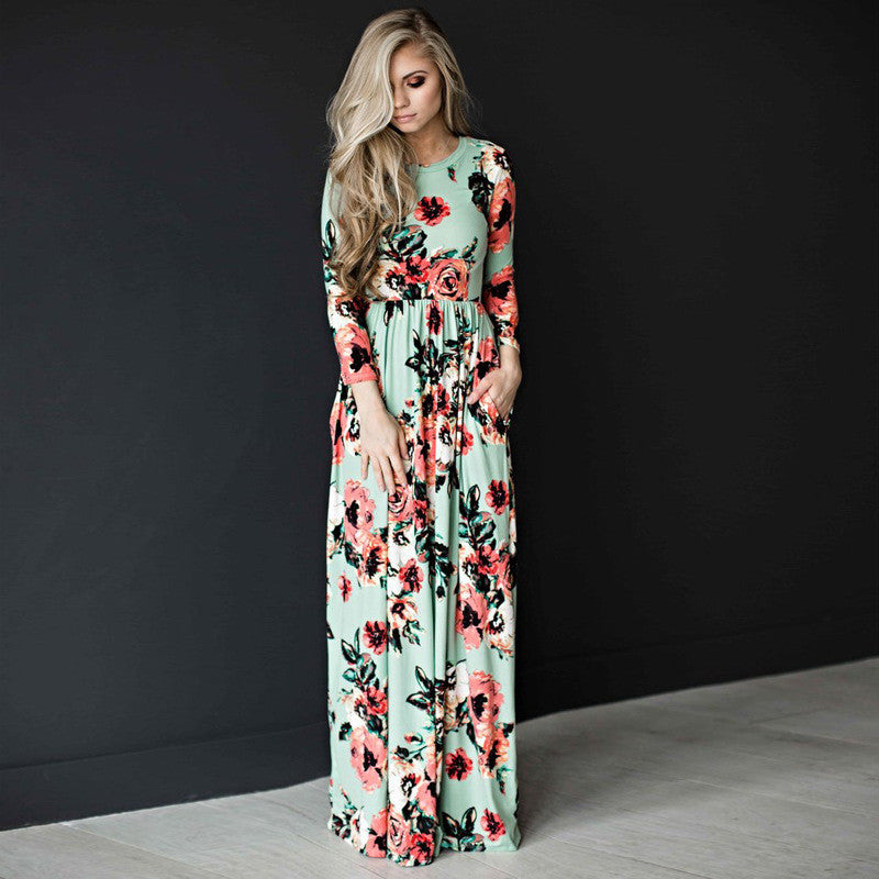 Fashion Dresses Women Printed Party Gown Ladies - Fashionner