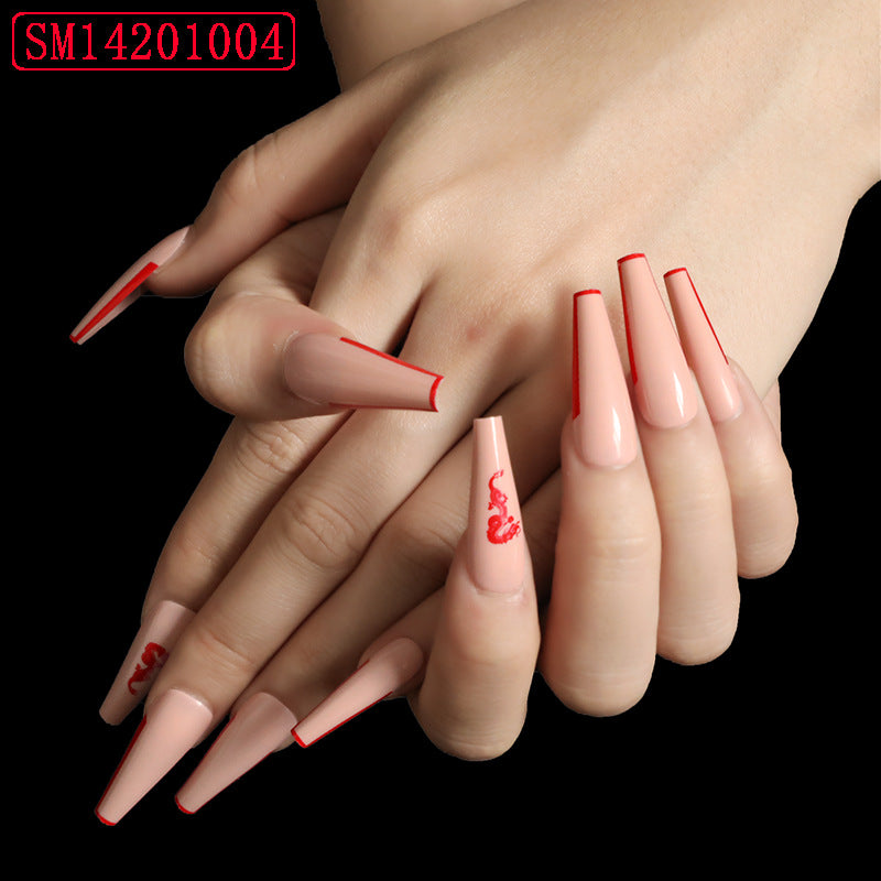 Assemble Ballet Nails, Trapezoidal Coffin, Fake Nails, Wear Nail Art Patches - Fashionner