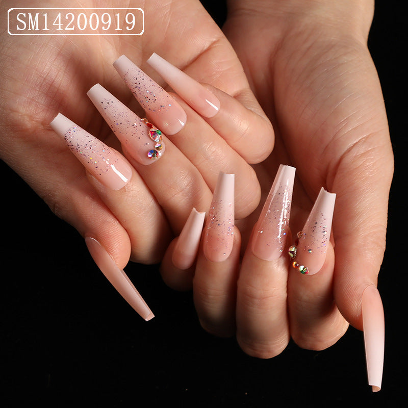 Assemble Ballet Nails, Trapezoidal Coffin, Fake Nails, Wear Nail Art Patches - Fashionner