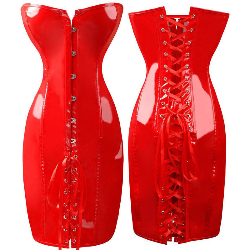 Buy Women Pvc Leather Corset Latex Waist Cincher online at Fashionner.