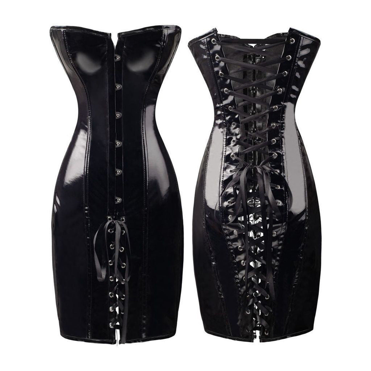Buy Women Pvc Leather Corset Latex Waist Cincher online at Fashionner.