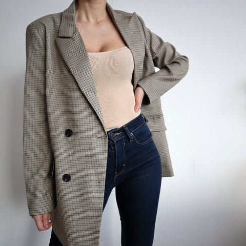 Blazer Printemps Femme Double Boutonnage Oversize