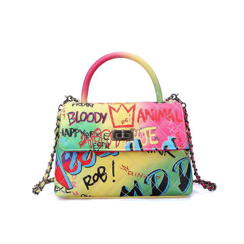 Ladies Painted Graffiti BagsColor Ladies Handbags - Fashionner