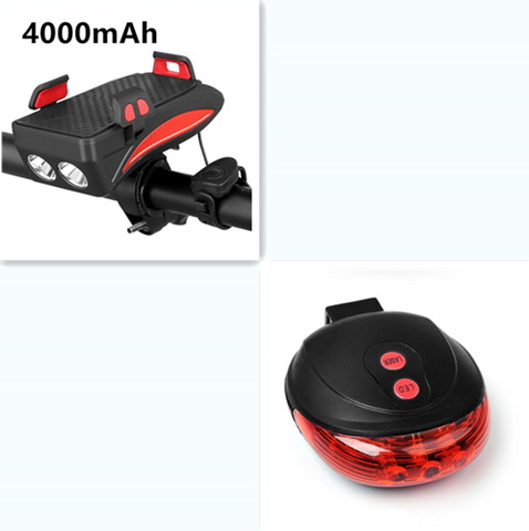 Motorcycle Bicycle Phone Holder Support Charging For Cell Phone With Bike Bell Power Bank Bicycle Front Lamp Flashlight - Fashionner