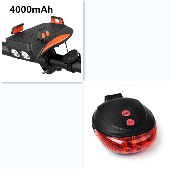 Motorcycle Bicycle Phone Holder Support Charging For Cell Phone With Bike Bell Power Bank Bicycle Front Lamp Flashlight - Fashionner