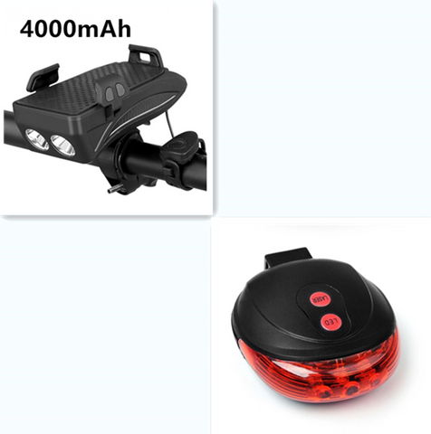 Motorcycle Bicycle Phone Holder Support Charging For Cell Phone With Bike Bell Power Bank Bicycle Front Lamp Flashlight - Fashionner