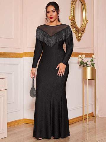 Fat Women Plus Size Evening Party Prom Long Dress Dresses - Fashionner