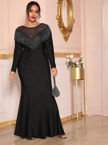 Fat Women Plus Size Evening Party Prom Long Dress Dresses - Fashionner