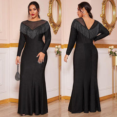 Fat Women Plus Size Evening Party Prom Long Dress Dresses - Fashionner
