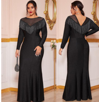 Fat Women Plus Size Evening Party Prom Long Dress Dresses - Fashionner