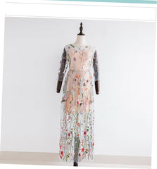Party Flower Floral Dress Women Dresses 2 Pieces Boho Mesh - Fashionner
