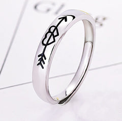 S925 Silver Couple Rings Simple Personality A Heart-to-heart Men And Women
