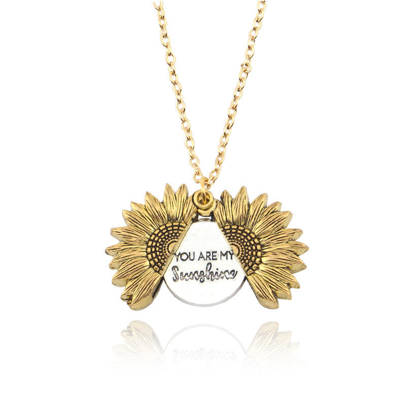 You Are My Sunshine Sunflower Necklace Women Men - Fashionner