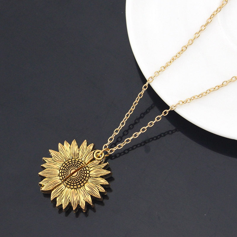 You Are My Sunshine Sunflower Necklace Women Men - Fashionner
